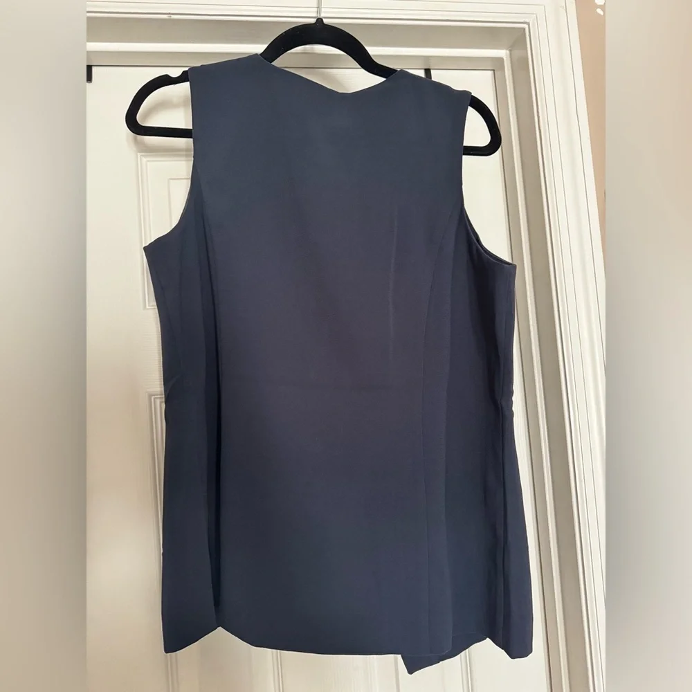 LOFT Midnight Blue Button-Front Vest - Picture 4 of 4